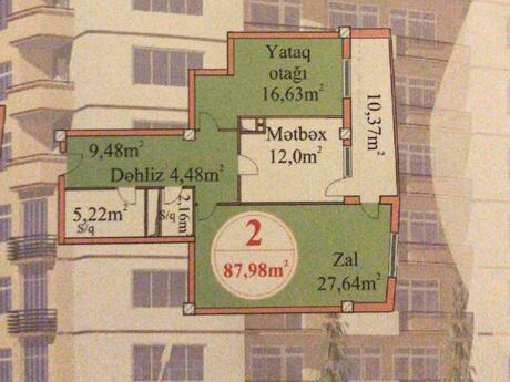2-room new-build apartment for sale in Azadlıq Prospekti, 88 m², 210 000 AZN, photo 2 / 4