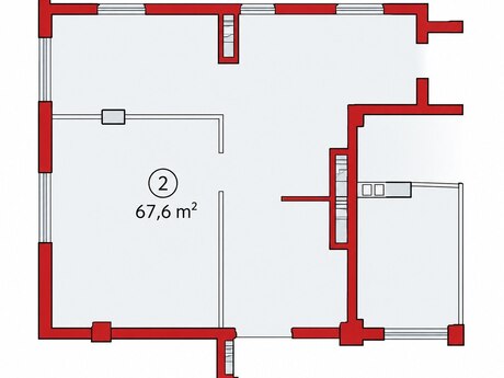 İnşaatçılarda 2 otaqlı yeni tikili mənzil satılır, 68 m², 210 000 AZN, şəkil 3 / 4
