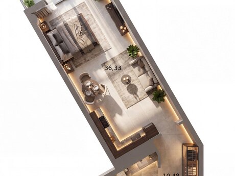 Digital Residence kompleksində 1 otaqlı yeni tikili mənzil satılır, 64 m², 375 477 AZN, şəkil 2 / 12