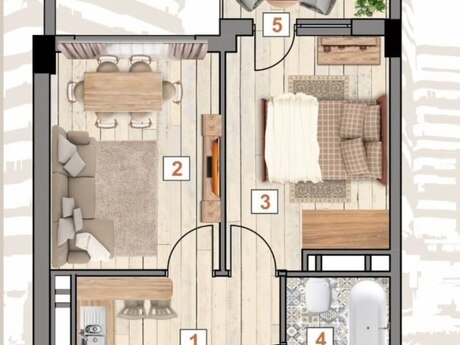 2-room new-build apartment for sale in Bakıxanov, 55,6 m², 134 000 AZN, photo 5 / 5