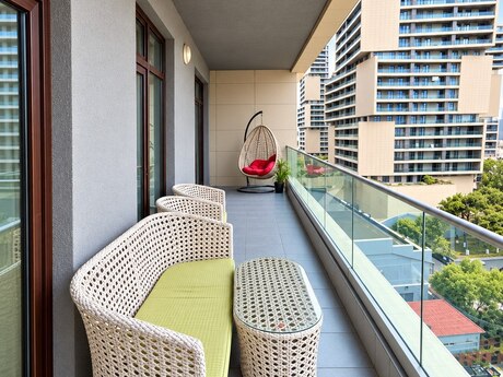 3-room new-build apartment for rent in Grand Hayat residence, 144 m², 1 600 AZN/mo, photo 2 / 12