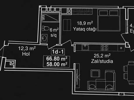 Avant Park kompleksində 2 otaqlı yeni tikili mənzil satılır, 67 m², 175 000 AZN, şəkil 5 / 5