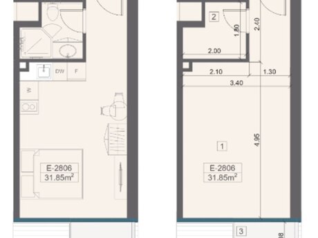 Nardaranda 1 otaqlı yeni tikili mənzil satılır, 33 m², 160 000 AZN, şəkil 4 / 4