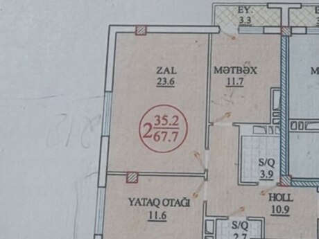 2-room new-build apartment for sale in İnşaatçılar, 69 m², 215 000 AZN, photo 2 / 6