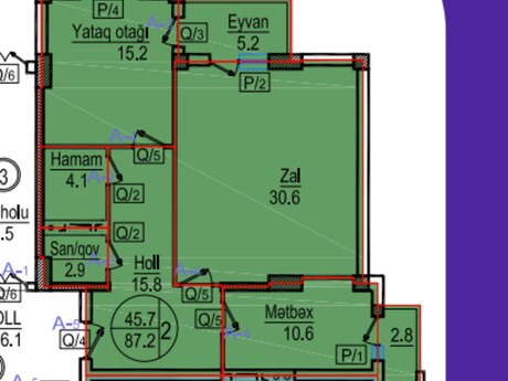 Nəriman Nərimanovda 3 otaqlı yeni tikili mənzil satılır, 87,6 m², 195 000 AZN, şəkil 5 / 5