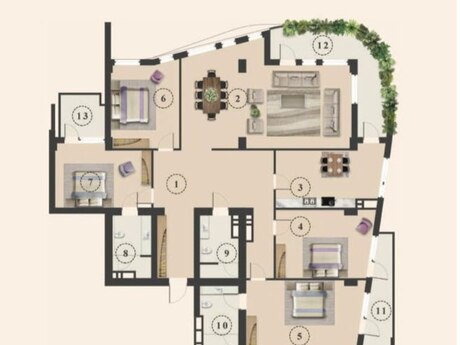 Продаётся 5-комнатная квартира в новостройке, ЖК Sabah Residence, 230 м², 870 000 AZN, фото 4 / 8
