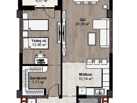 Продаётся 2-комнатная квартира в новостройке, ЖК Nizami City, 81 м², 340 000 AZN, фото 2 / 8