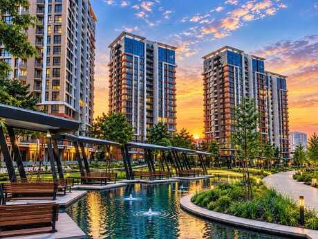 2 otaq · 70 m² · 10/17 mərtəbə, City Garden