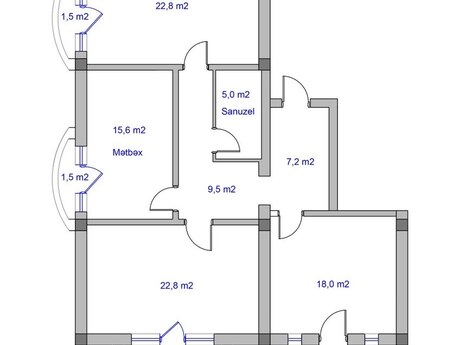 Сдаётся 3-комнатный дом, Badamdar, 110 м², 1 650 AZN/мес, фото 4 / 12