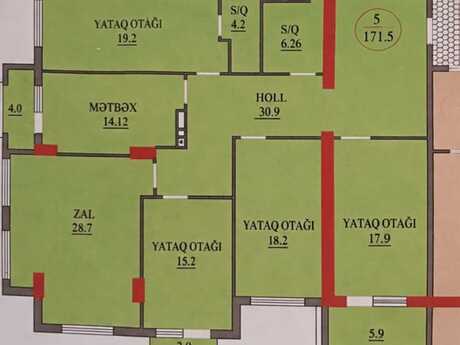 Nəriman Nərimanovda 5 otaqlı yeni tikili mənzil satılır, 175 m², 488 000 AZN, şəkil 5 / 7