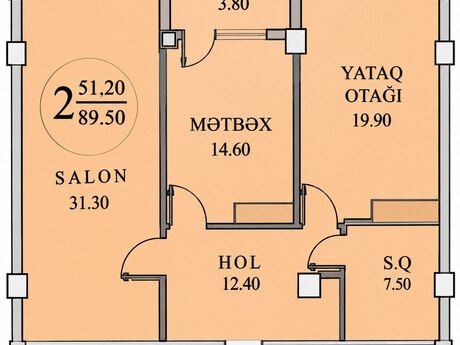 Zığda 3 otaqlı yeni tikili mənzil satılır, 89,5 m², 147 700 AZN, şəkil 3 / 12