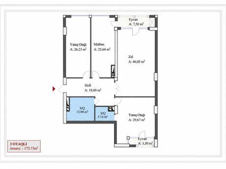 Triumph Palace kompleksində 3 otaqlı yeni tikili mənzil satılır, 174 m², 573 000 AZN, şəkil 4 / 4