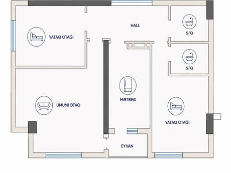 Badamdarda 3 otaqlı yeni tikili mənzil satılır, 96 m², 232 000 AZN, şəkil 2 / 8