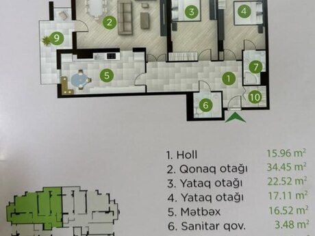 3-room new-build apartment for sale in Elmlər Akademiyası, 148 m², 428 000 AZN, photo 5 / 5