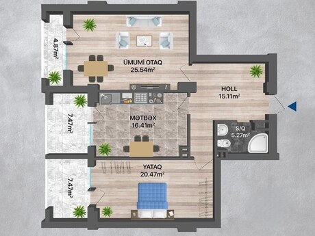 Nəriman Nərimanovda 3 otaqlı yeni tikili mənzil satılır, 103 m², 303 000 AZN, şəkil 2 / 12