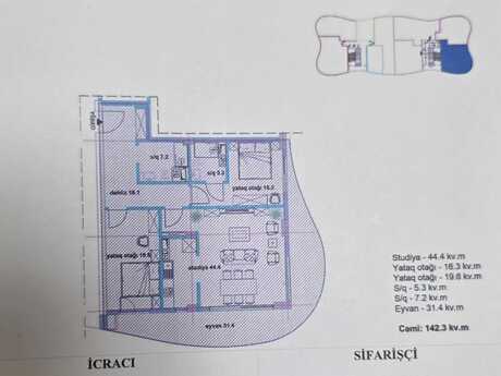 Gənclikdə 3 otaqlı yeni tikili mənzil satılır, 143 m², 670 000 AZN, şəkil 3 / 8
