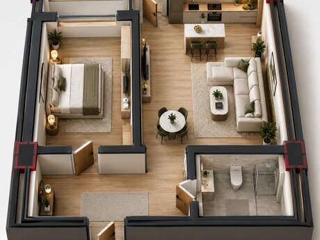 Masazırda 1 otaqlı yeni tikili mənzil satılır, 53 m², 68 900 AZN, şəkil 4 / 4