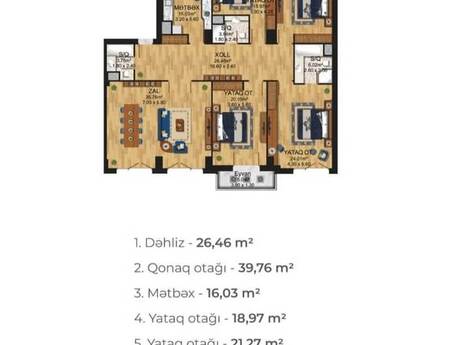 Ağ Saray Residence kompleksində 5 otaqlı yeni tikili mənzil satılır, 203 m², 830 000 AZN, şəkil 2 / 6