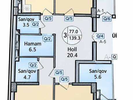 28 Mayda 3 otaqlı yeni tikili mənzil satılır, 139 m², 320 000 AZN, şəkil 3 / 7