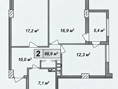Объявление №6189497 - Баку, м. Кара Караев, 2-комн., 70 м², 10/12 этаж