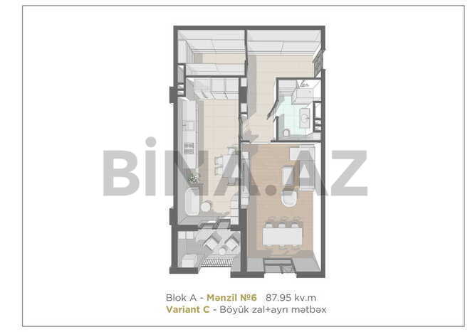 1 otaqlı yeni tikili - Nizami m. - 88 m² (4)