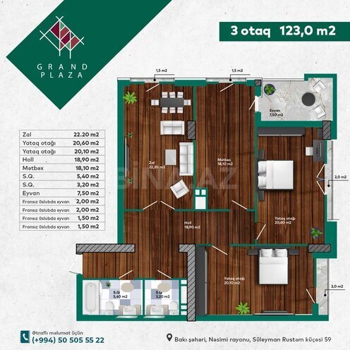 Satılır 3 otaqlı yeni tikili 123 m², Nəsimi r., photo 4 from 15