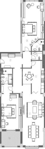 Boulevard Palace yaşayış kompleksi, mənzilin planı - 3-otaqlı, 207.4 m²