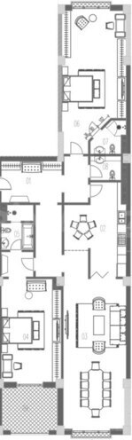 Boulevard Palace yaşayış kompleksi, mənzilin planı - 3-otaqlı, 209.2 m²