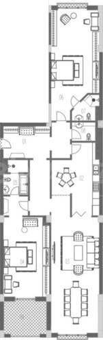 Boulevard Palace yaşayış kompleksi, mənzilin planı - 3-otaqlı, 209.4 m²
