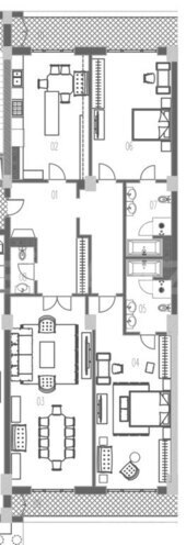 Boulevard Palace yaşayış kompleksi, mənzilin planı - 3-otaqlı, 208.7 m²