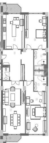 Boulevard Palace yaşayış kompleksi, mənzilin planı - 3-otaqlı, 192.3 m²