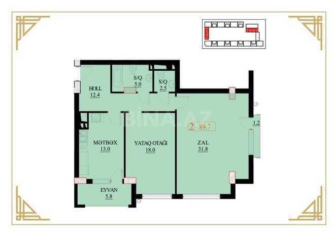 2-комн. новостройка - м. 8 ноября - 89.7 м² (6)