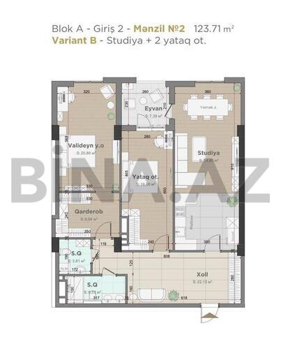 3 otaqlı yeni tikili - Nizami m. - 123.7 m² (3)