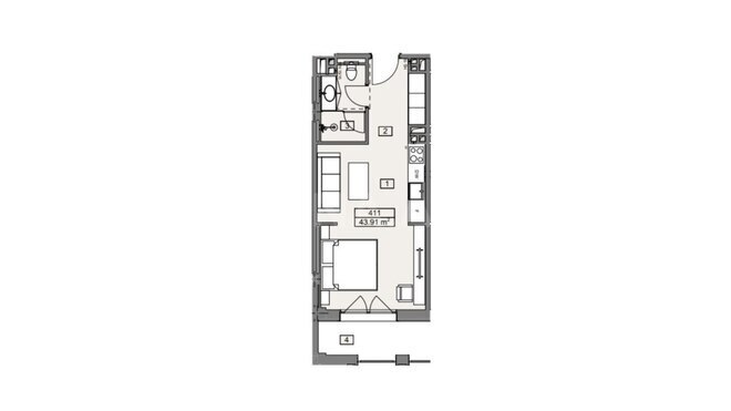 1 otaqlı yeni tikili - Nardaran q. - 43.9 m² (8)