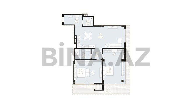 3 otaqlı yeni tikili - Nardaran q. - 135.6 m² (9)