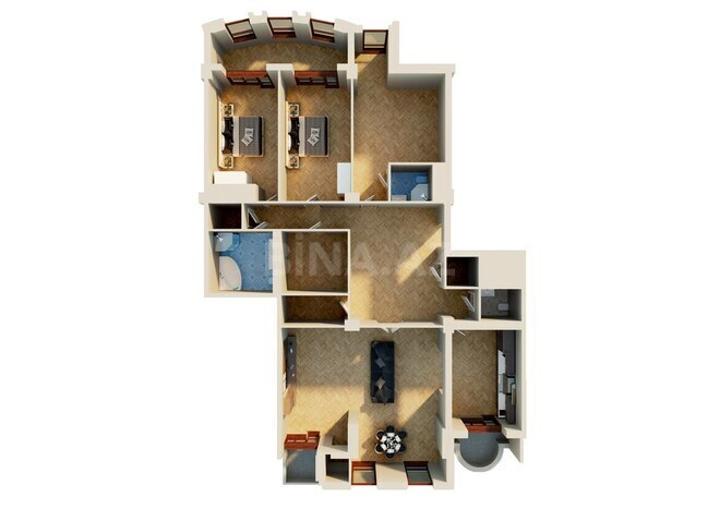 Park Academy Living yaşayış kompleksi, mənzilin planı - 4-otaqlı, 216.28 m²
