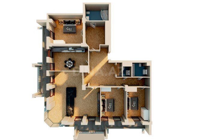 Park Academy Living yaşayış kompleksi, mənzilin planı - 4-otaqlı, 204.67 m²
