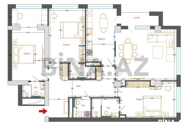 4 otaqlı yeni tikili - 28 May m. - 155 m² (16)