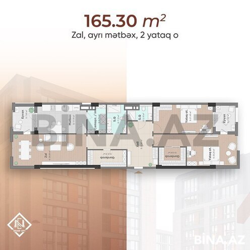3 otaqlı yeni tikili - Nizami m. - 165.3 m² (2)