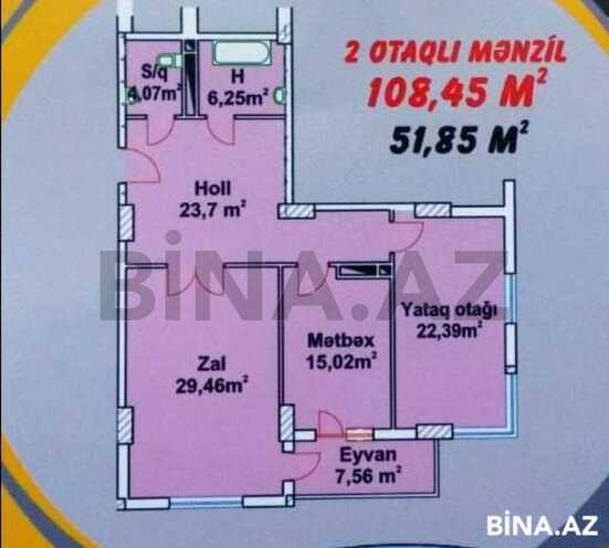 2 otaqlı yeni tikili - Qara Qarayev m. - 109 m² (3)