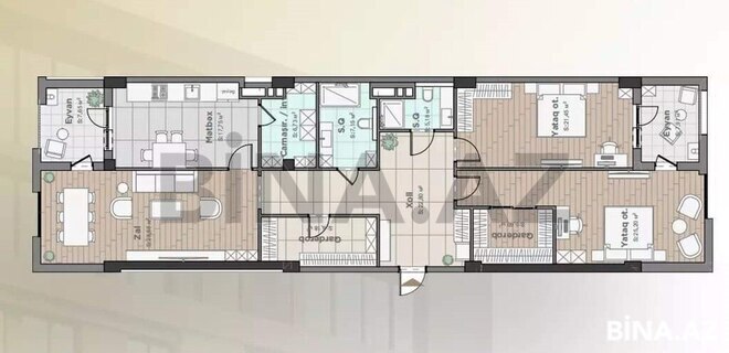 3 otaqlı yeni tikili - Nizami m. - 165 m² (6)