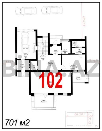 7 otaqlı həyət evi/bağ evi - Nardaran q. - 701 m² (11)