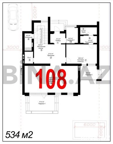 7 otaqlı həyət evi/bağ evi - Nardaran q. - 534 m² (5)