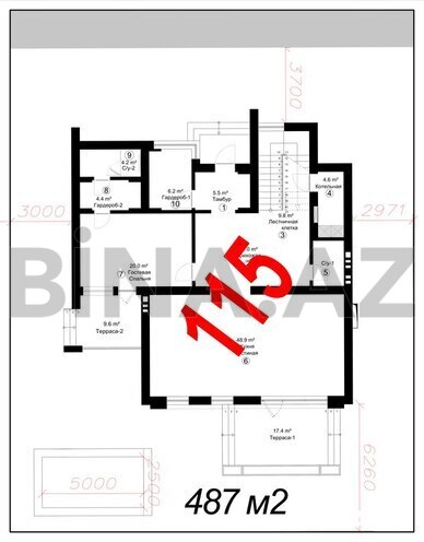 7 otaqlı həyət evi/bağ evi - Nardaran q. - 487 m² (5)