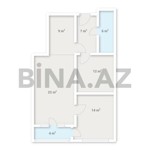 2 otaqlı yeni tikili - Şah İsmayıl Xətai m. - 74 m² (4)