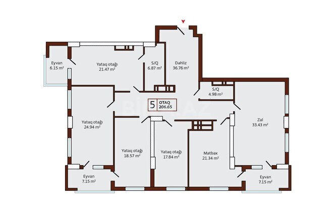 Satılır 5 otaqlı yeni tikili 206.7 m², Nərimanov r., photo 3 from 12