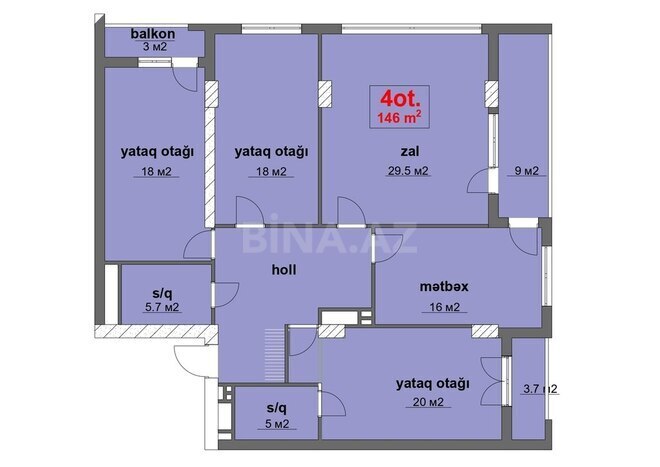 4 otaqlı yeni tikili - Sumqayıt - 146 m² (6)