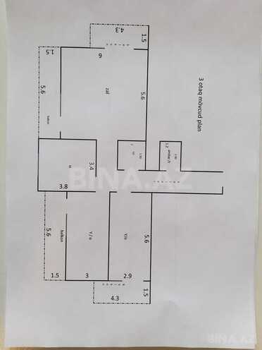 3 otaqlı yeni tikili - İnşaatçılar m. - 130 m² (22)