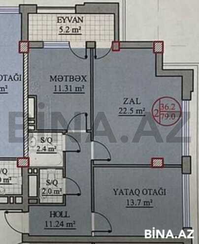 2 otaqlı yeni tikili - Yeni Günəşli q. - 79 m² (6)