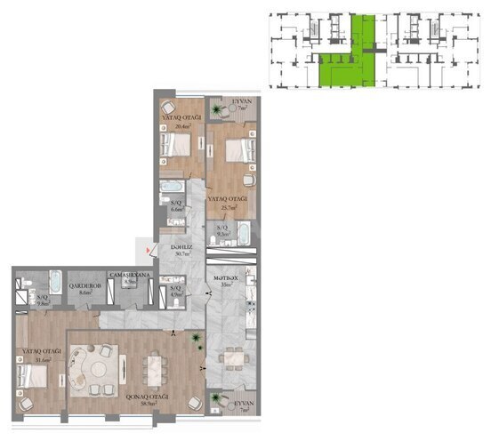 Satılır 4 otaqlı yeni tikili 264.4 m², Ağ şəhər q., photo 10 from 11